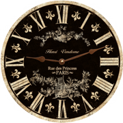 floral-mustard-toile-clock-french-country-wall-clock
