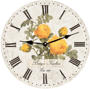 personalized-yellow-rose-wall-clock