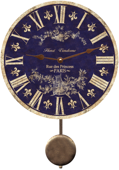 blue-toile-french-country-wall-clock